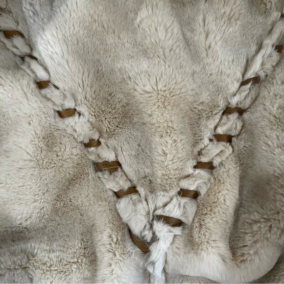 VINTAGE Charles Klein Suede Sherpa Hooded Longline Whipstitch Winter Car Coat XS - Picture 15 of 16